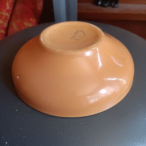Vintage Cielo Ware Orange Ceramic Cereal Bowl Made In California 6" - Picture 13 of 13